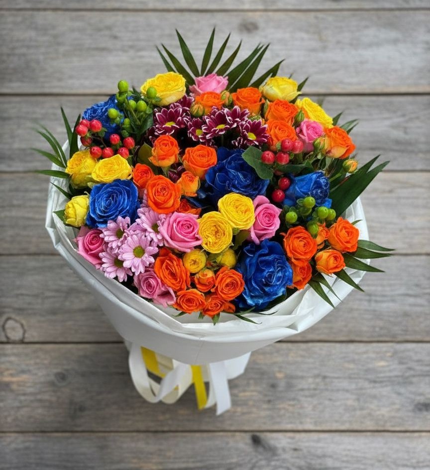 Букет цветов из: Розы и Хризантемы в Усть-Куломе