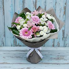 Букет цветов из:  Герберы, Альстромерии и Хризантемы в Усть-Куломе