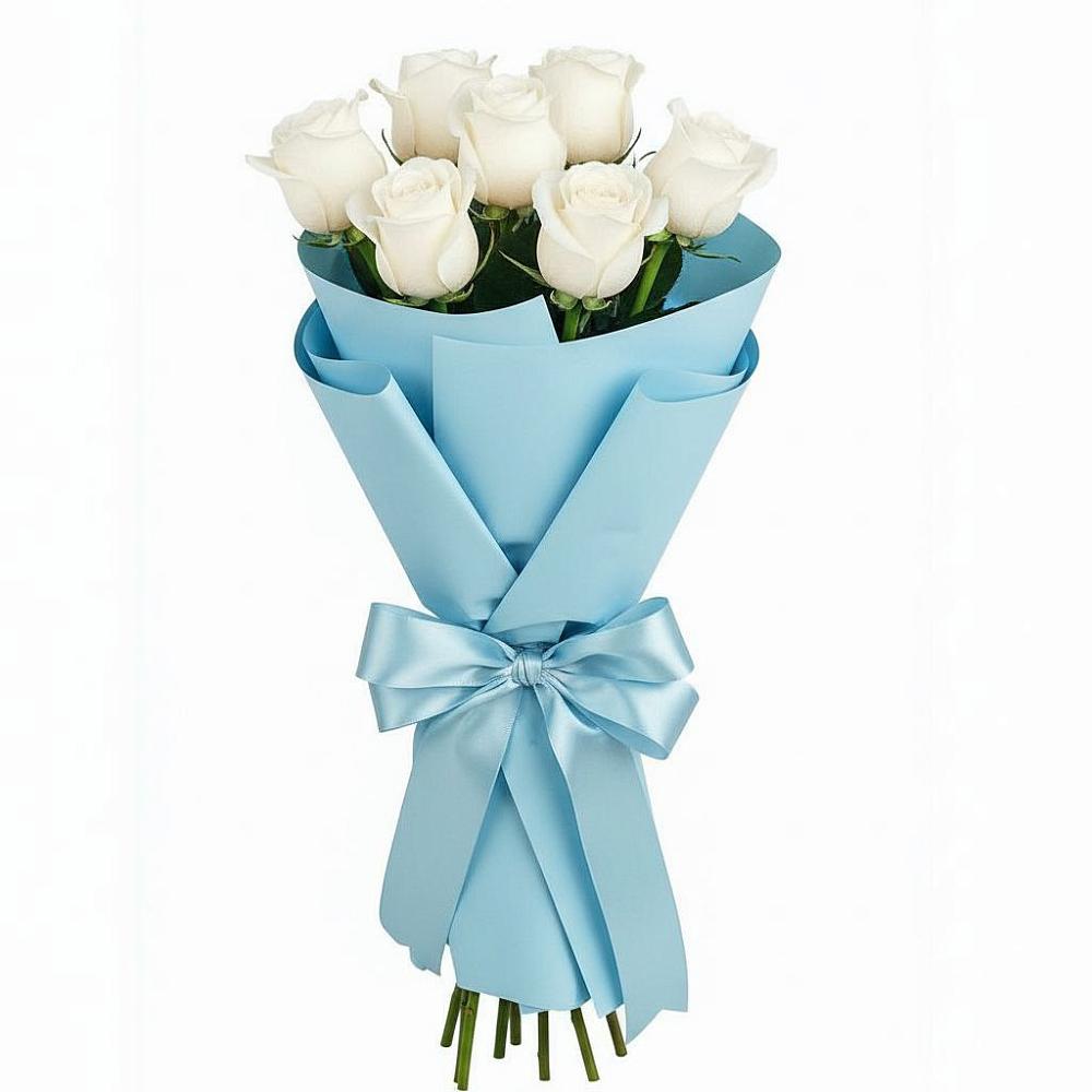 Букет 7 белых роз Проуд в Усть-Куломе