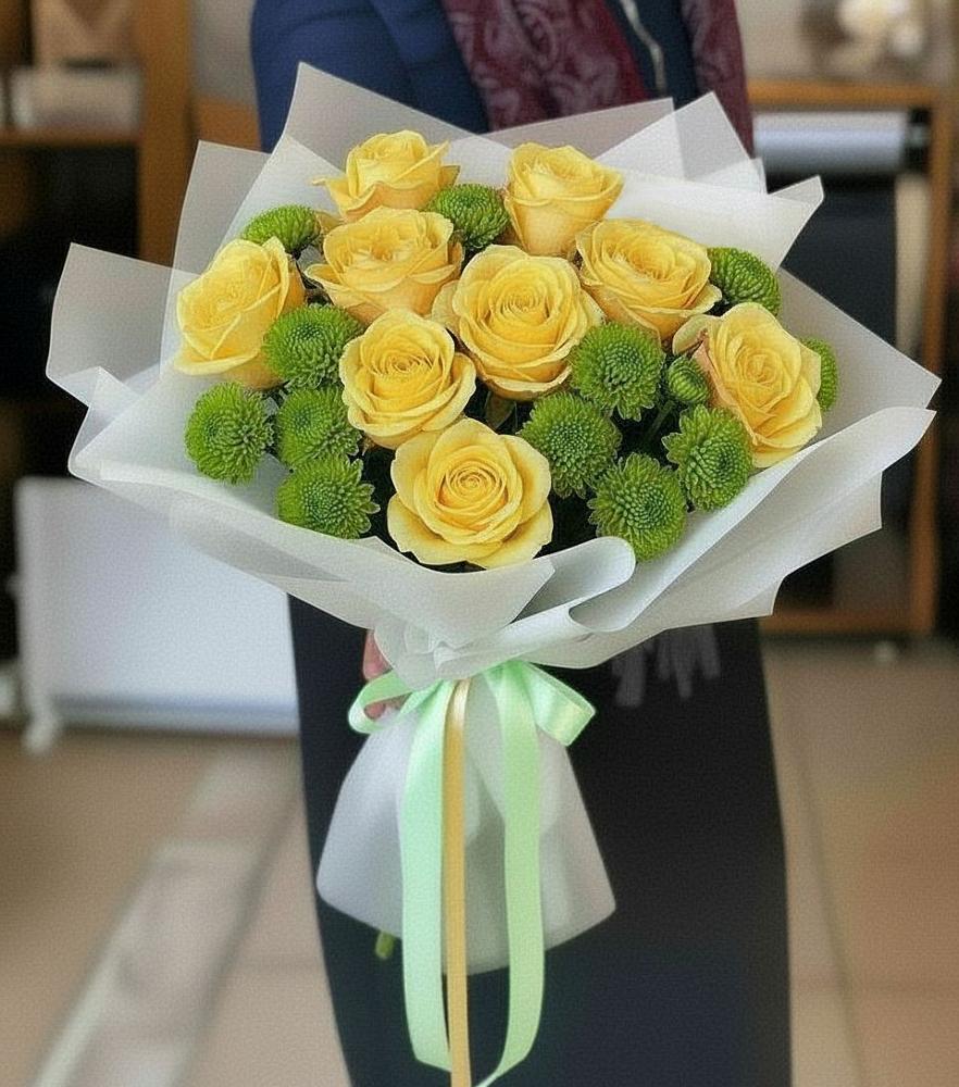 Букет цветов из: Хризантемы и Розы в Усть-Куломе