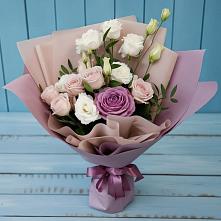 Букет цветов из:  Розы и Лизиантусы #REPLACE_PRED# Усть-Куломе