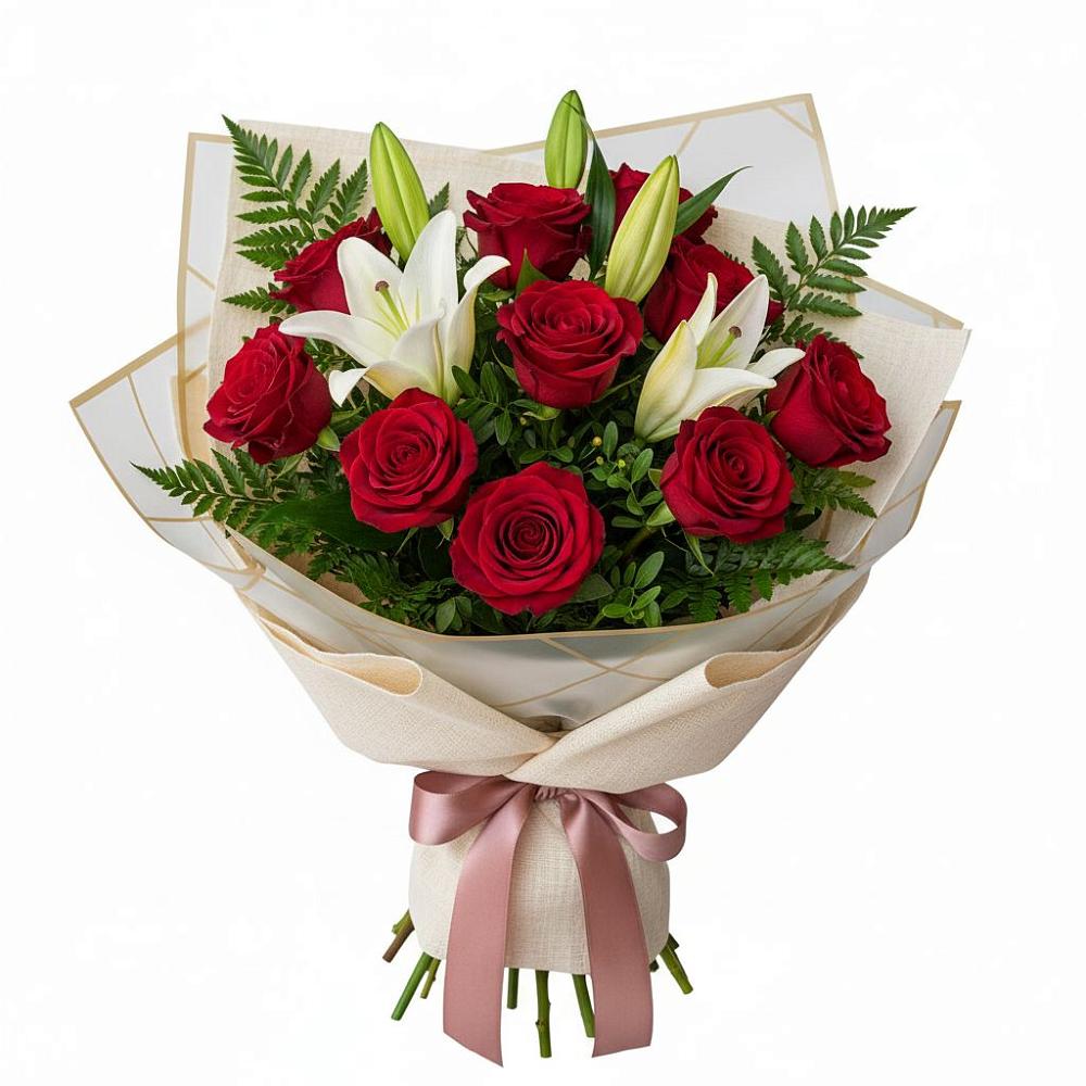 Букет цветов из: Лилии и Розы в Усть-Куломе