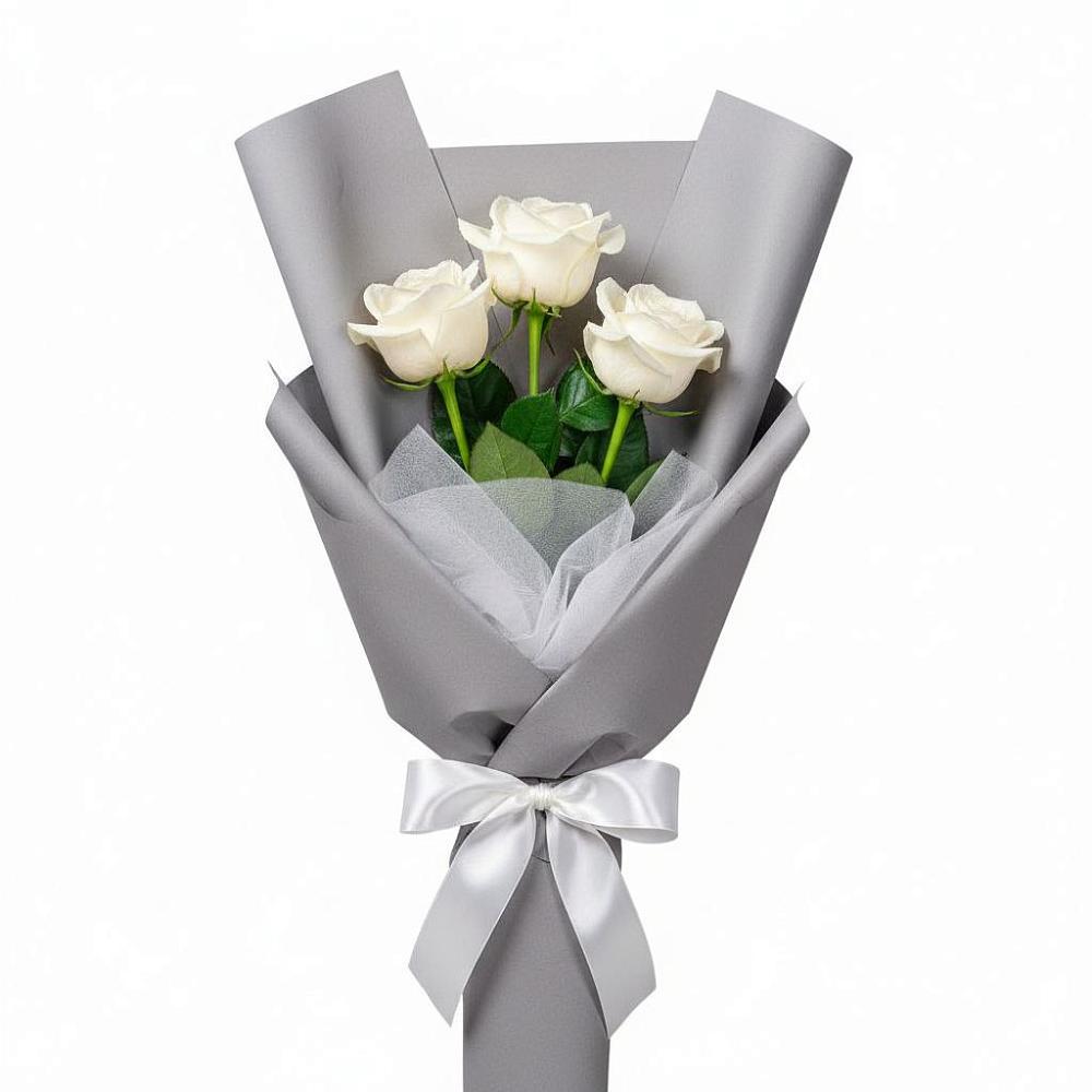 Букет 3 белые розы в Усть-Куломе