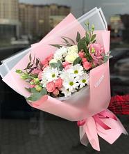 Букет цветов из:  Розы, Лизиантусы и Хризантемы в Усть-Куломе