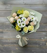 Букет цветов из:  Альстромерии, Розы и Хризантемы в Усть-Куломе