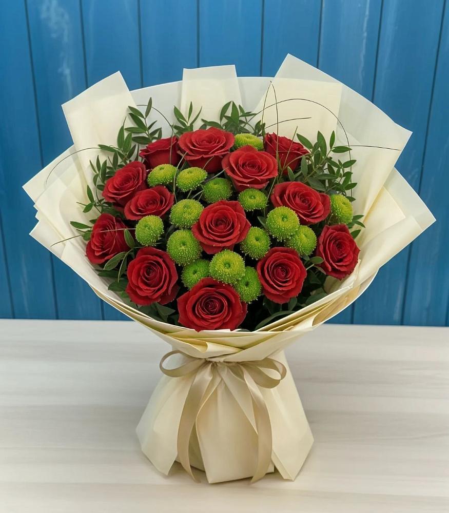 Букет цветов из: Розы и Хризантемы в Усть-Куломе