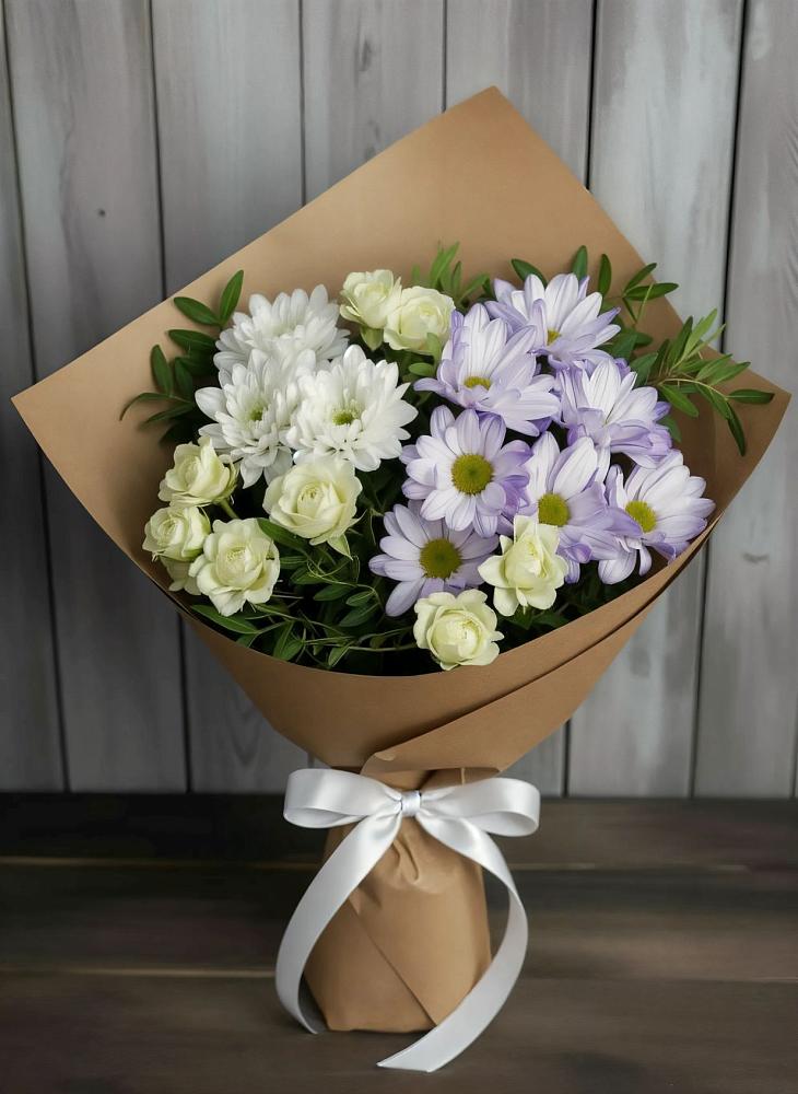 Букет цветов из: Хризантемы и Розы в Усть-Куломе